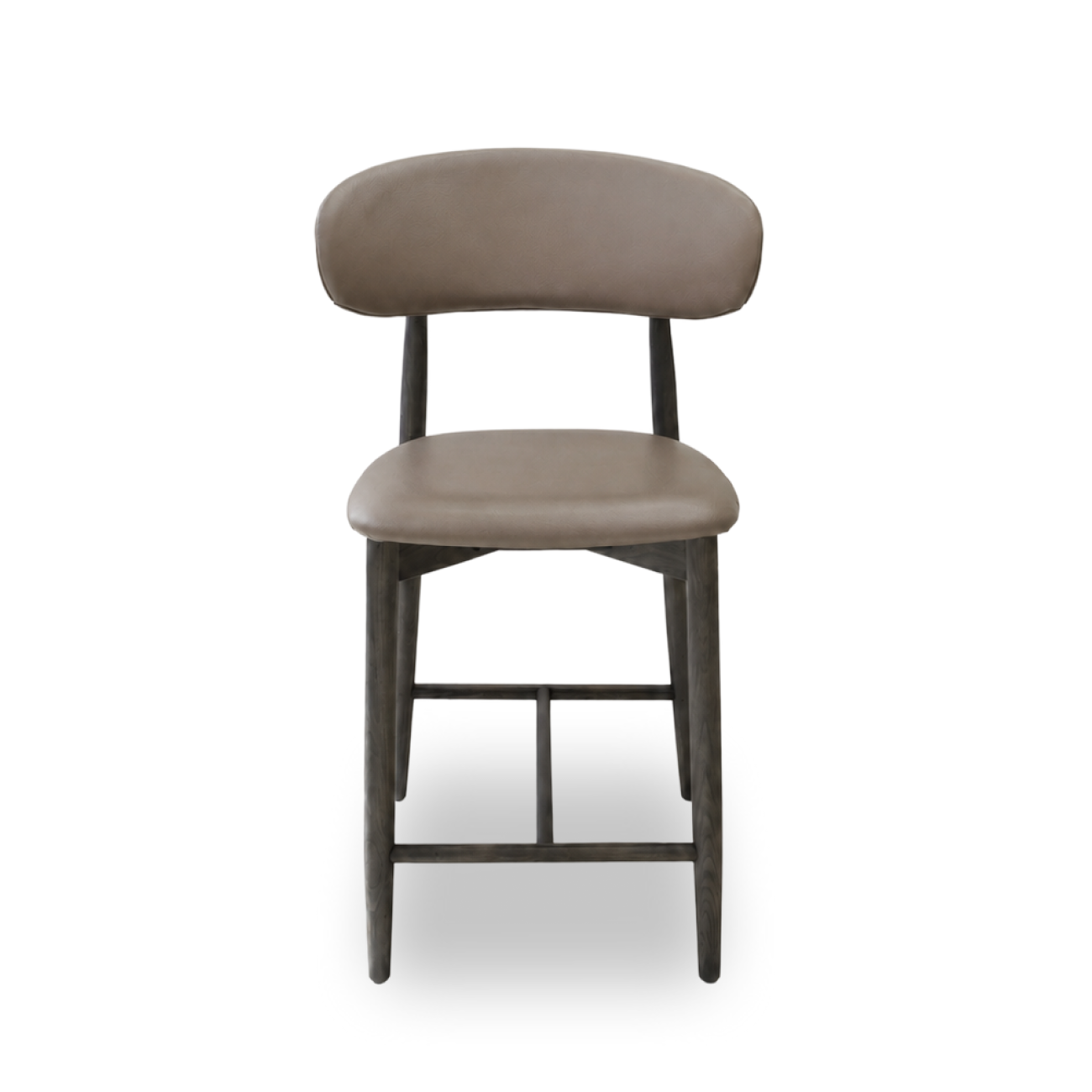 Counter-height chair with solid wood frame and upholstered backrest