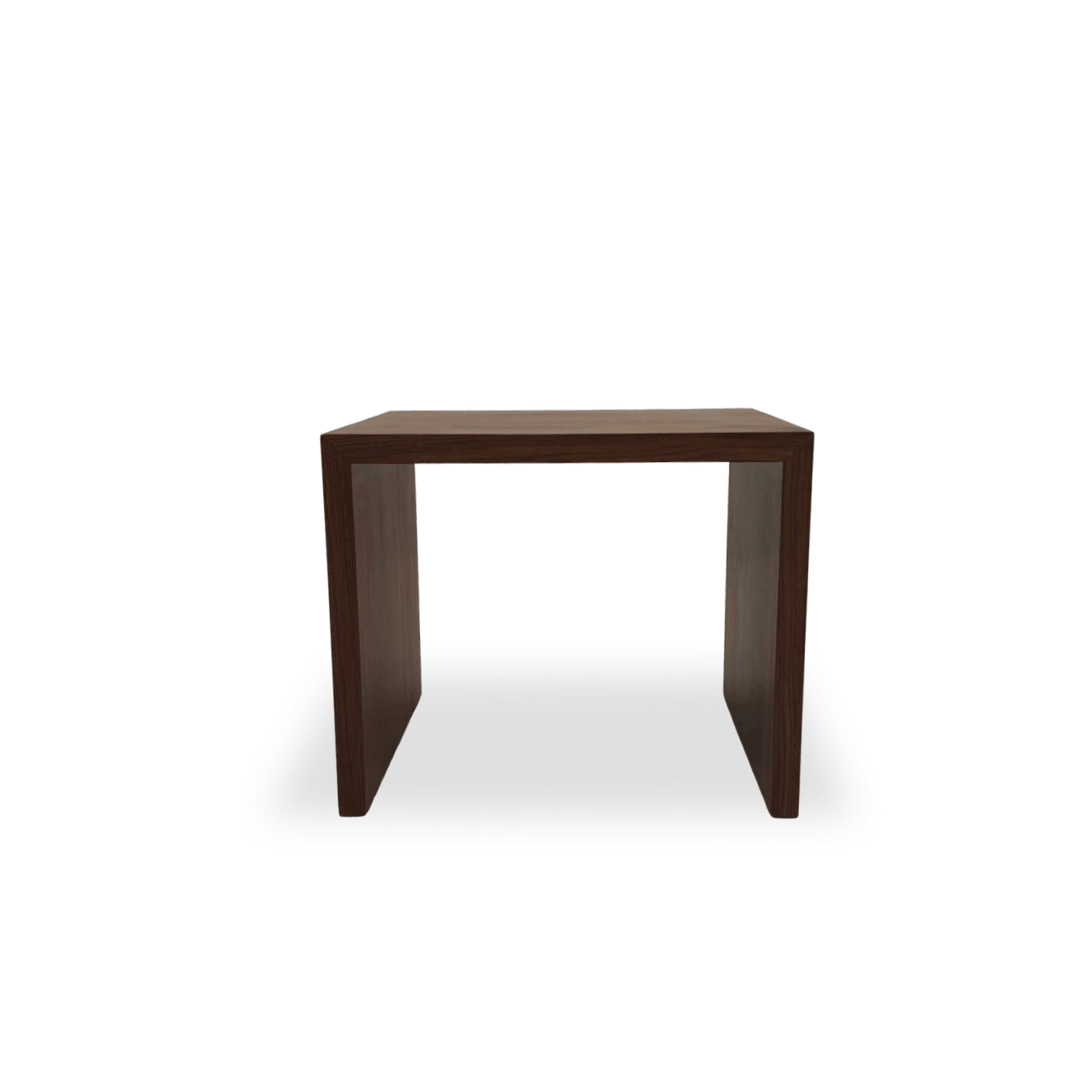 Handcrafted walnut waterfall accent table with straight-edge design