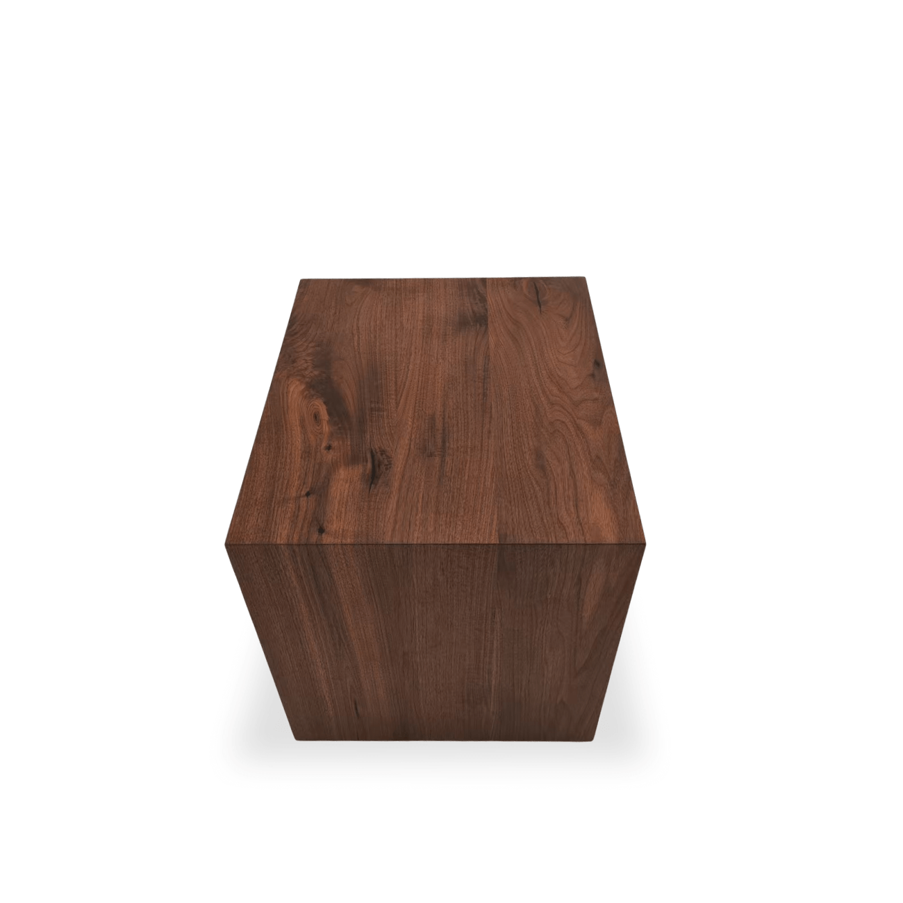 Handcrafted walnut waterfall accent table with straight-edge design