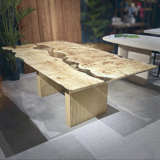 Klar Mappa Burl Rectangular Dining Table
