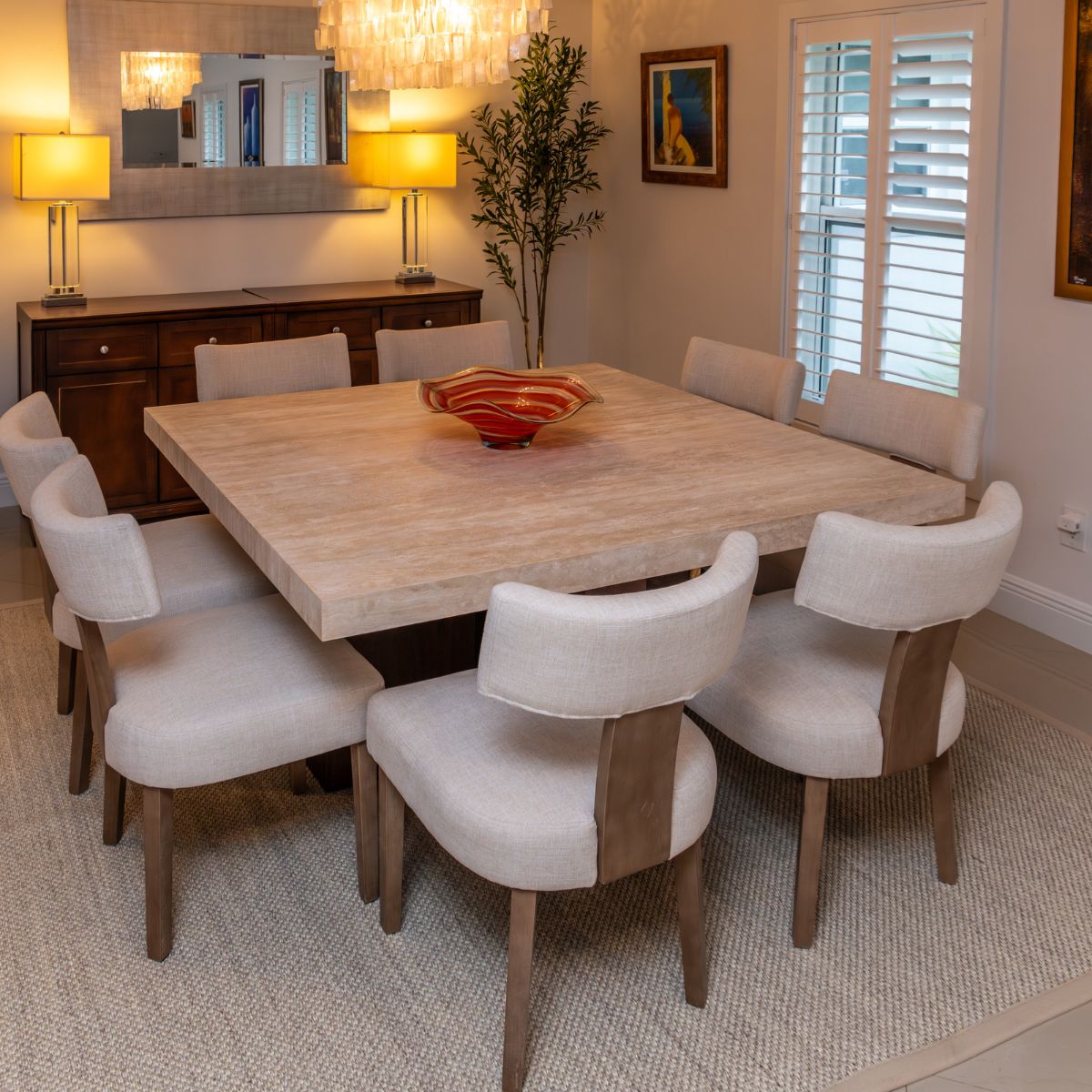 Travertine Top Table
