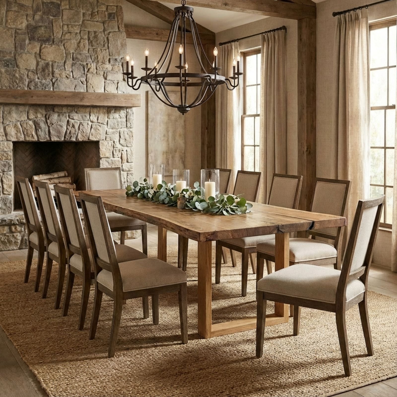 Sedon Oak Dining Table (C021103- 8195ZOXNRφ) 37" x 108" - Holzsch