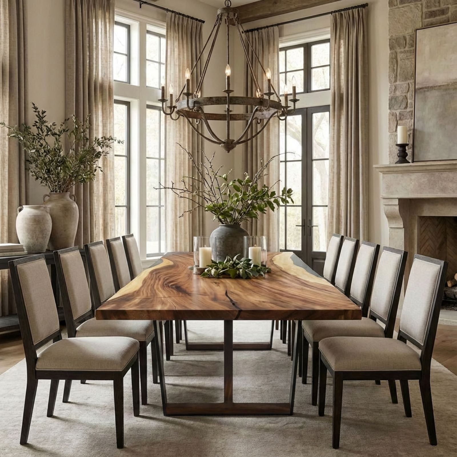 Tuco Saman Rectangular Dining Table 39" x 118" - Holzsch