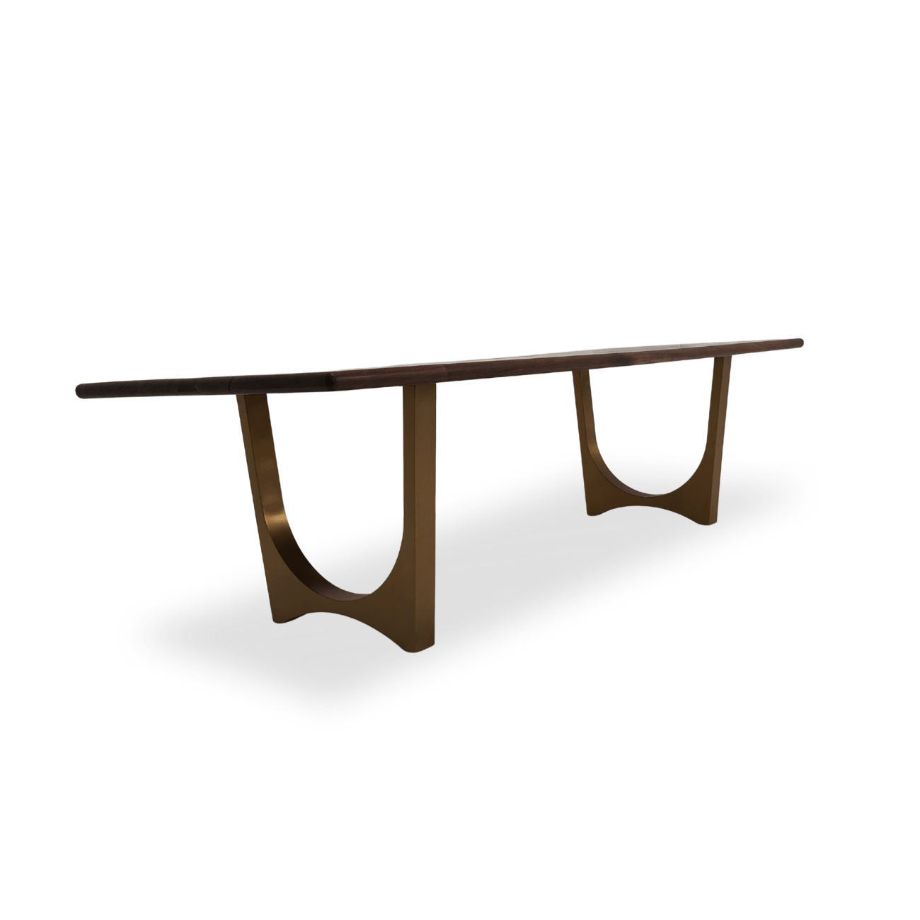 Contemporary rectangular walnut epoxy dining table for modern interiors
