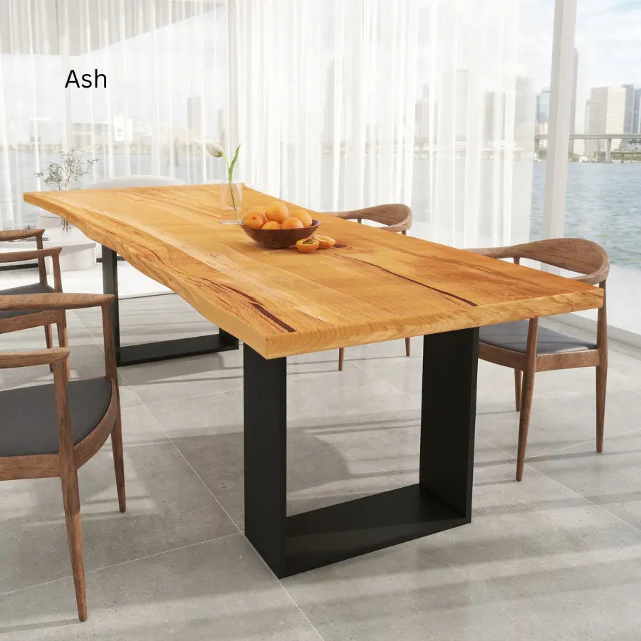 Design Your Bold Live Edge Slab Dining Table - Custom Made Holzsch Furniture