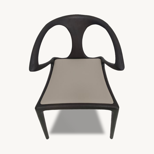 Set of 8 Luca Minimalistic Wooden Dining Chairs - Ebony & Grey - Holzsch
