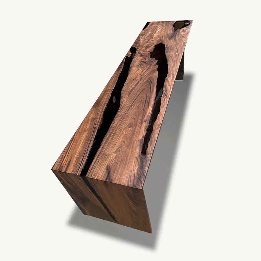 Walnut Waterfall and Plexiglass Bench - Holzsch