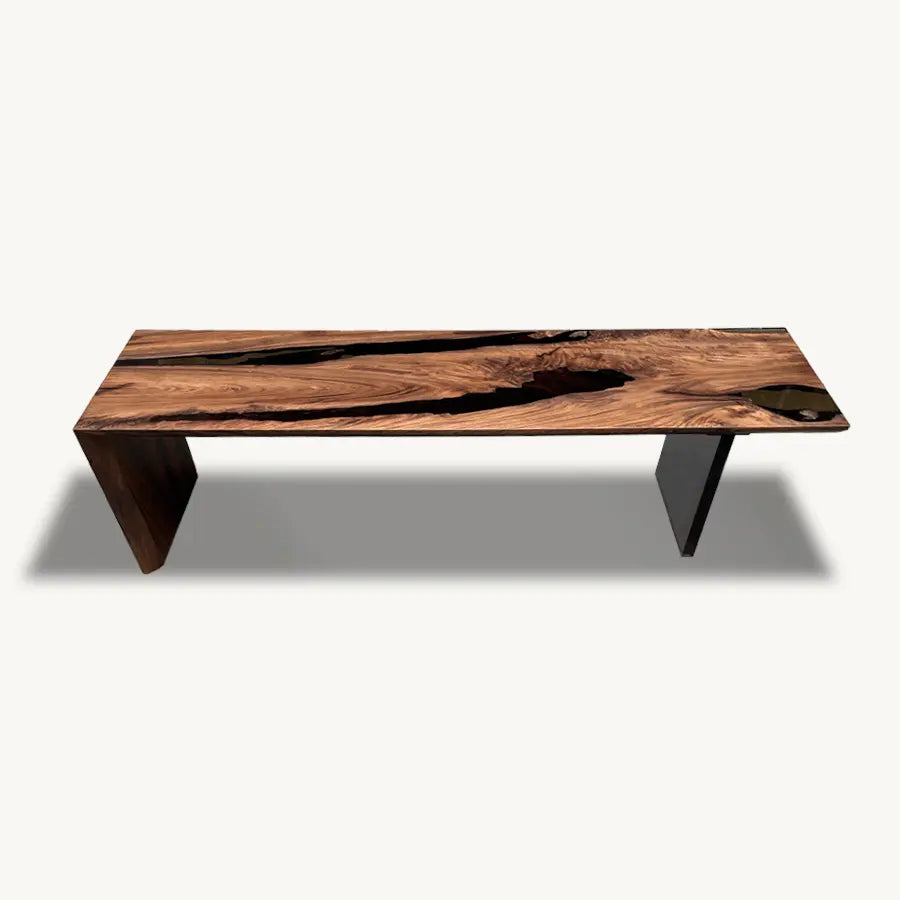 Walnut Waterfall and Plexiglass Bench - Holzsch