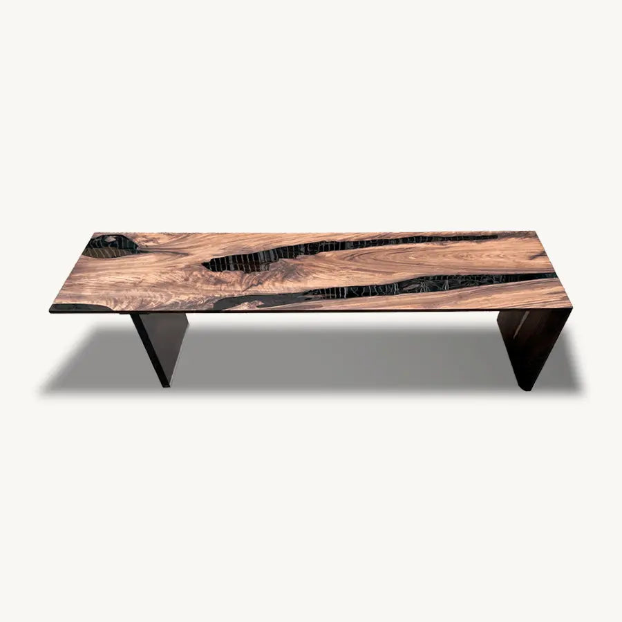 Walnut Waterfall and Plexiglass Bench - Holzsch