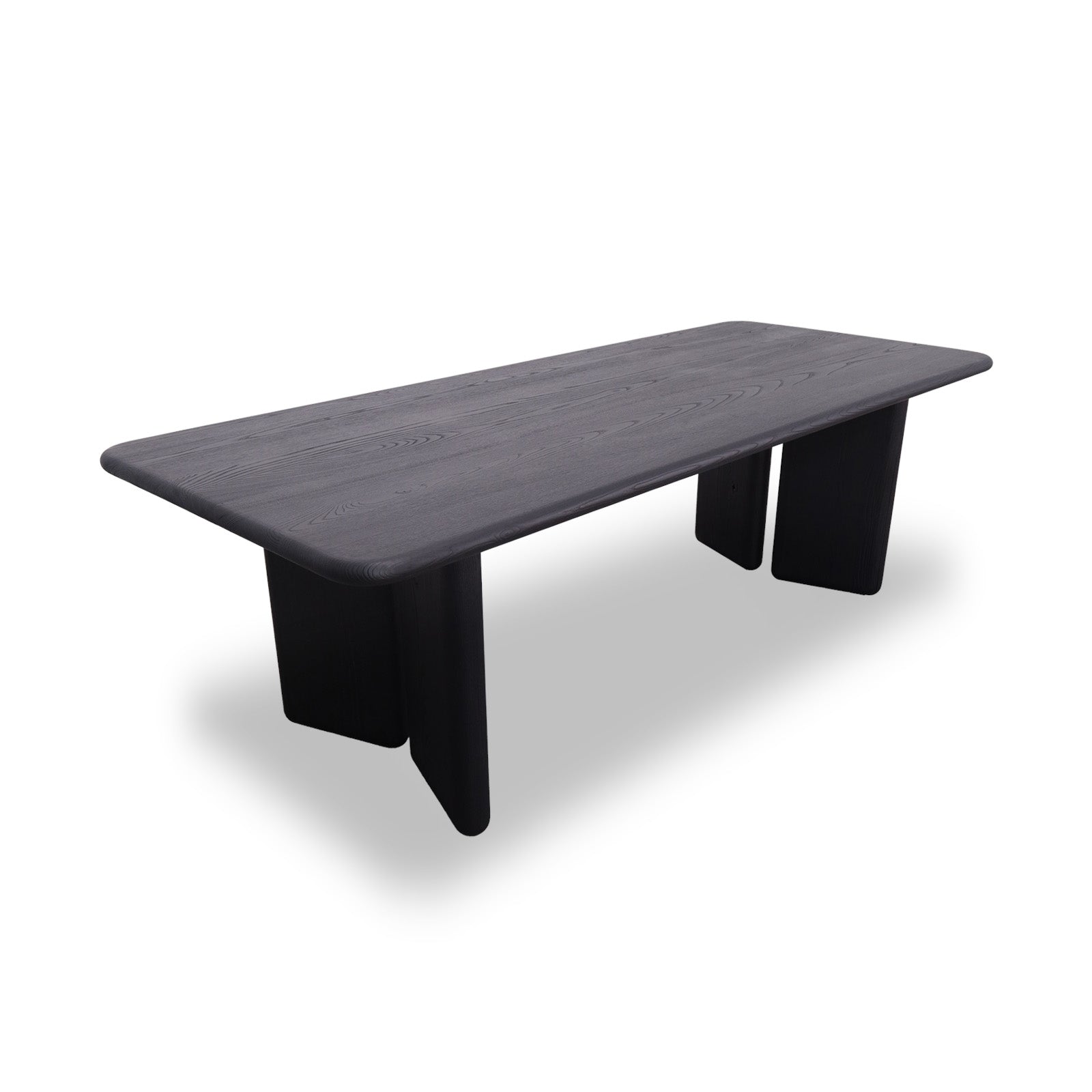 Sandy Solid Wood Charcoal Dining Table with brushed ash finish