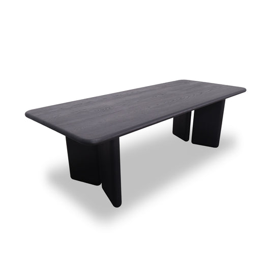 Sandy Solid Wood Charcoal Dining Table with brushed ash finish