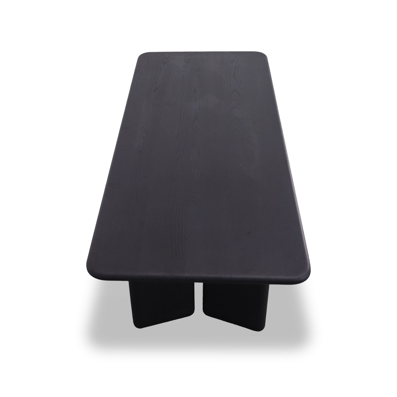 Rectangular ash wood tabletop with rounded corners