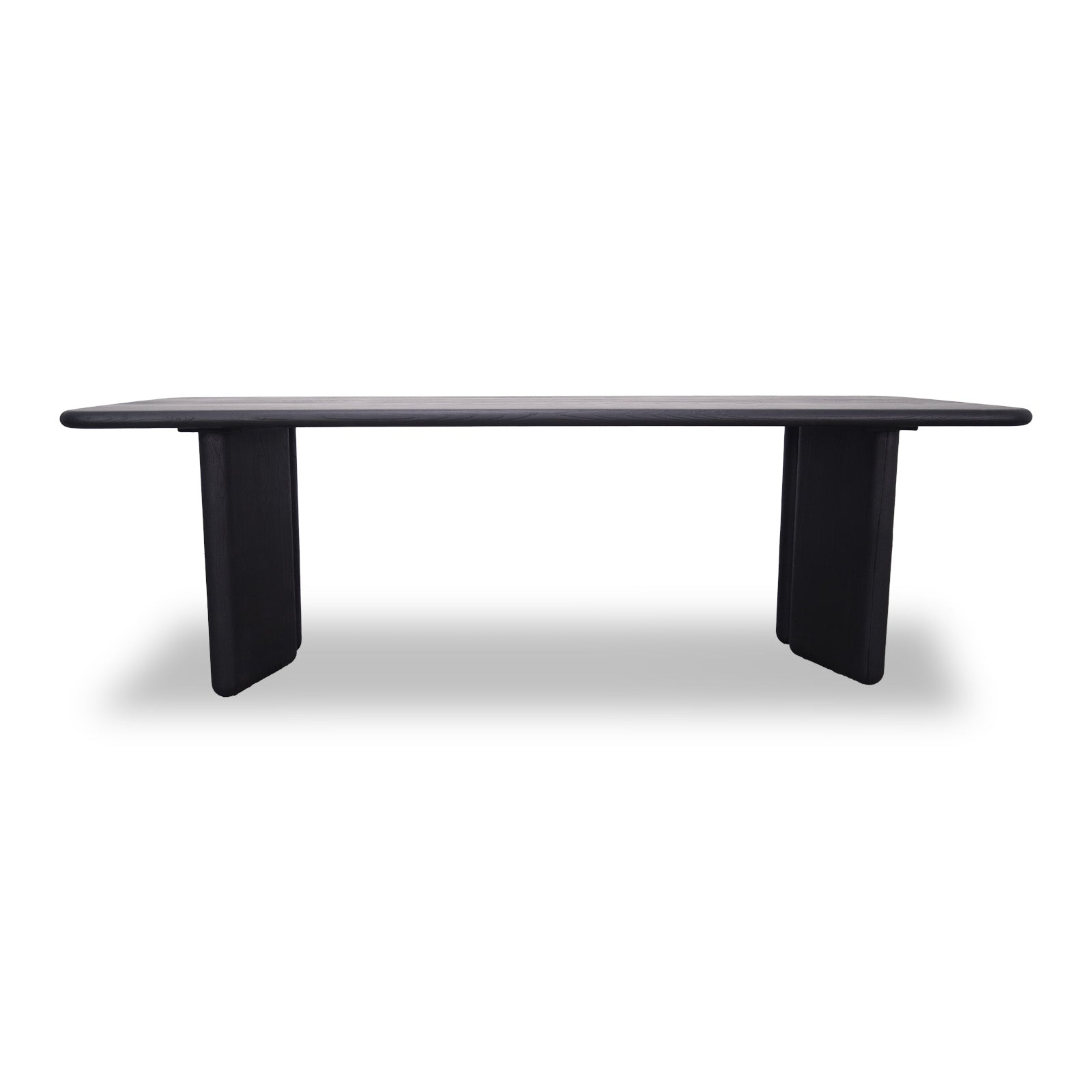 Rectangular ash wood tabletop with rounded corners