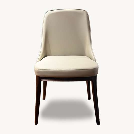 Set of 4 Linea Grey Leather Dining Chairs - Holzsch