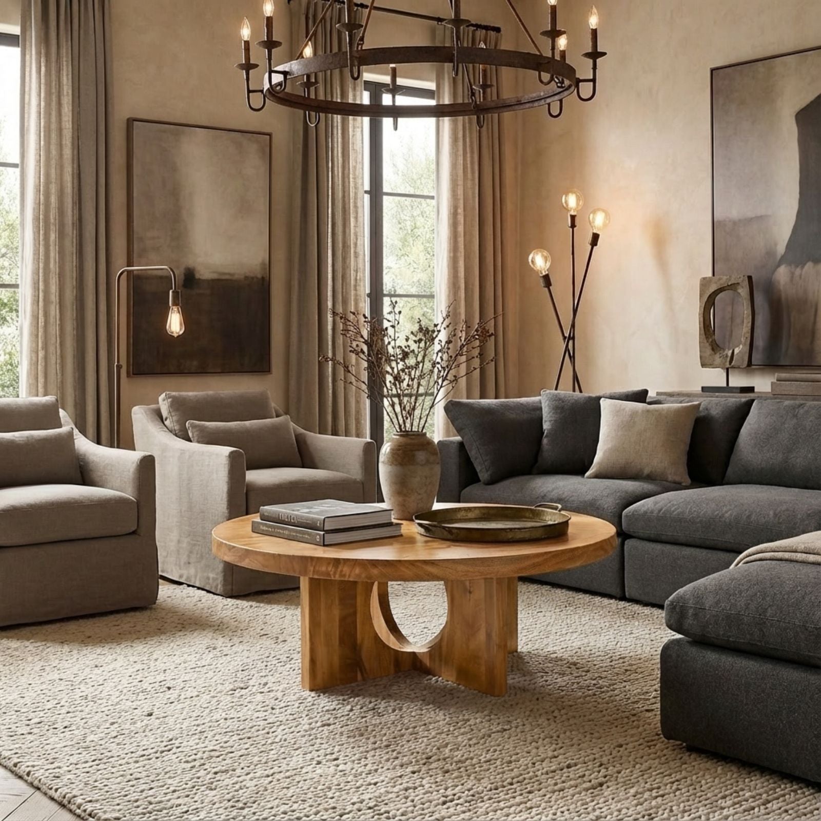 ontour Chic Round Saman Epoxy Sofa Coffee Table_Holzsch