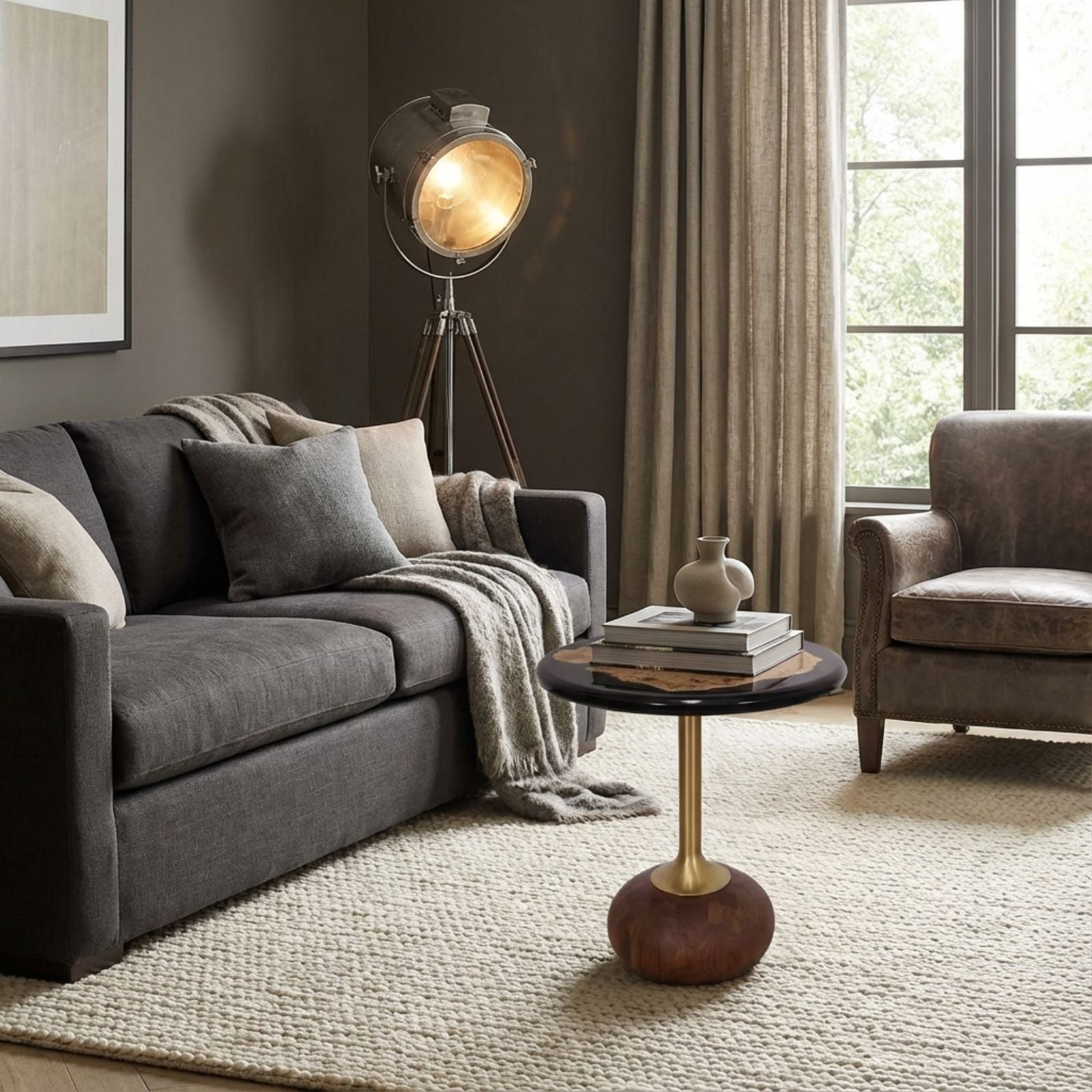 Eclipse Round Epoxy Side Sofa Table_Holzsch