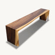 Epoxy Saman Bench - Custom, Transparent Epoxy, Live Edge Design - Holzsch