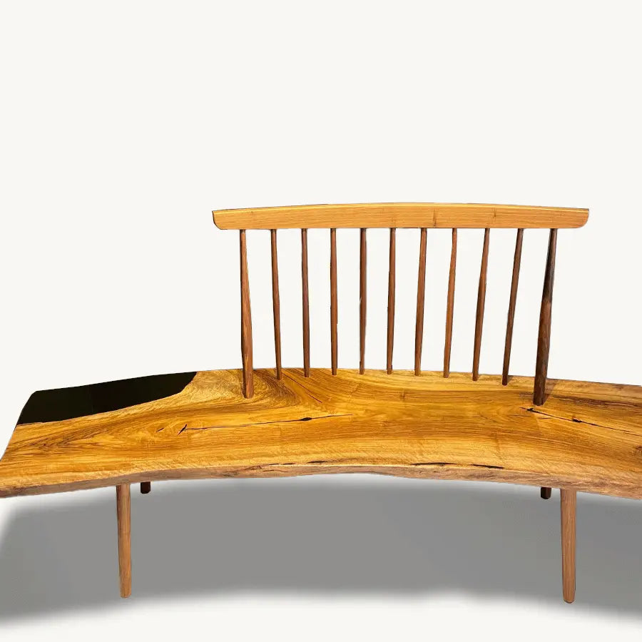 Handcrafted Walnut Nakashima Bench Holzsch Furniture