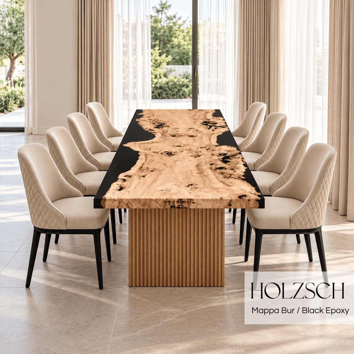 Klar Mappa Burl Black Epoxy Dining Table_Holzsch