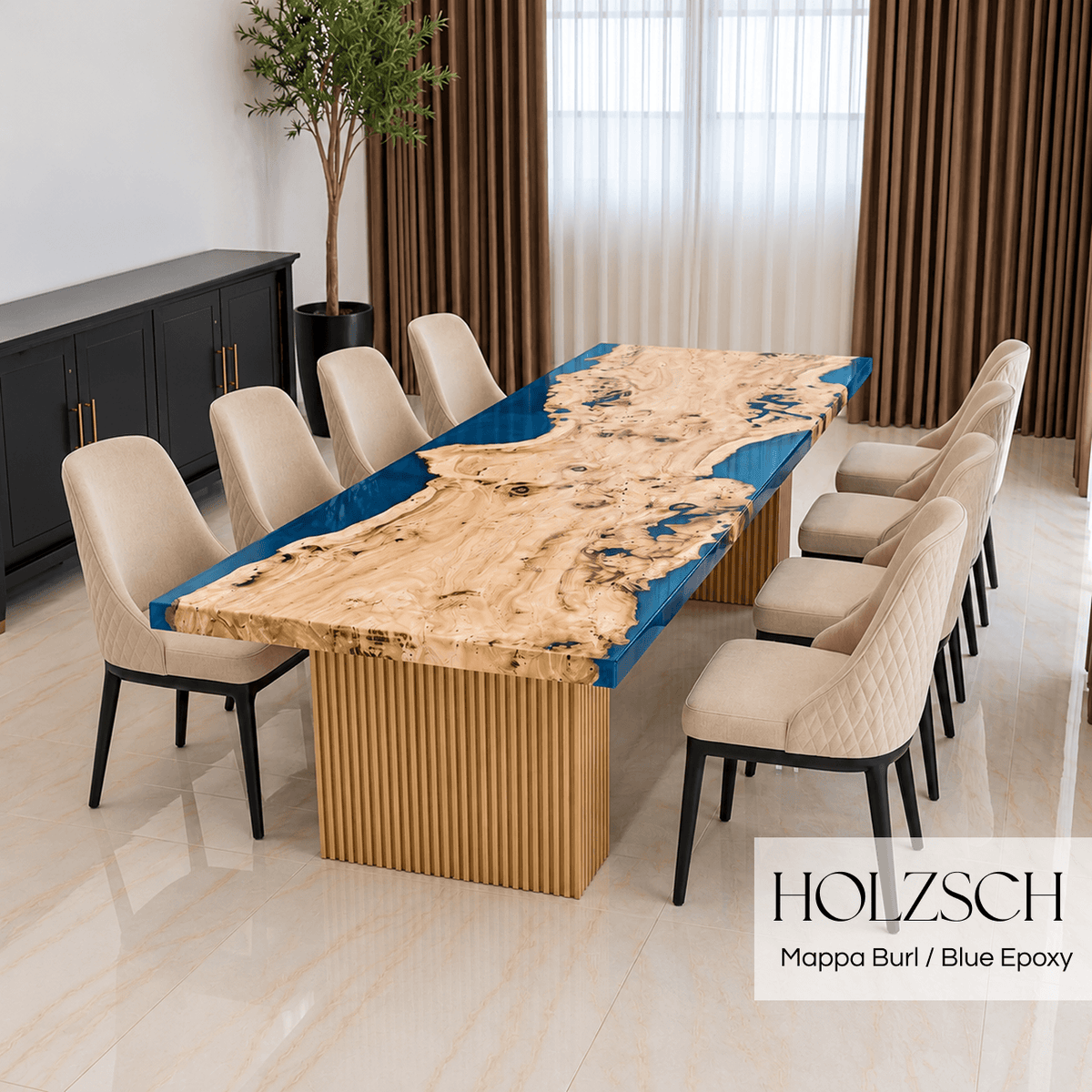 Klar Mappa Burl Blue Epoxy Dining Table_Holzsch