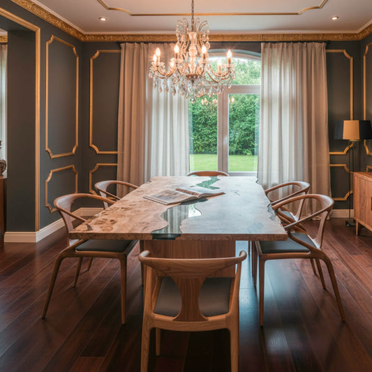 Dining Mappa Burl and Epoxy Table