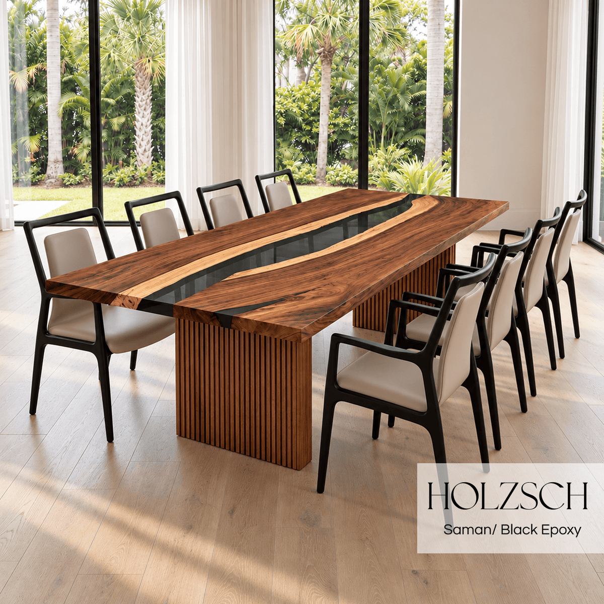 Klar Saman Black Epoxy Dining Table_Holzsch