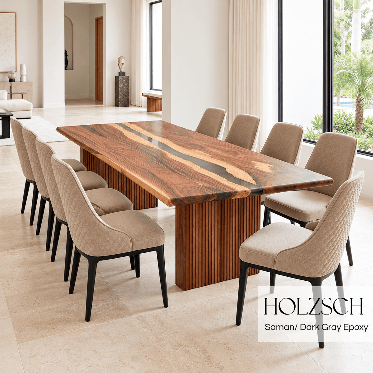 Klar Saman Dak Gray Epoxy Dining Table_Holzsch