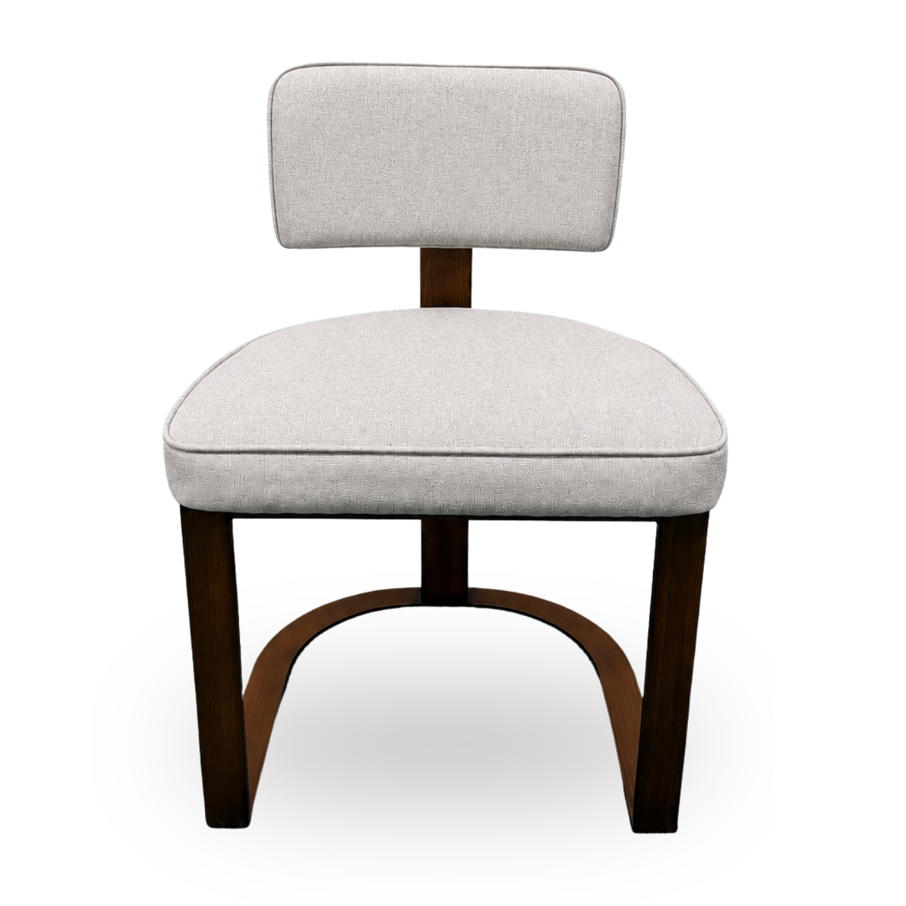 Modern Dining Chair Light Gray Fabric Upholstery and Steel Frame. Holzcsh 