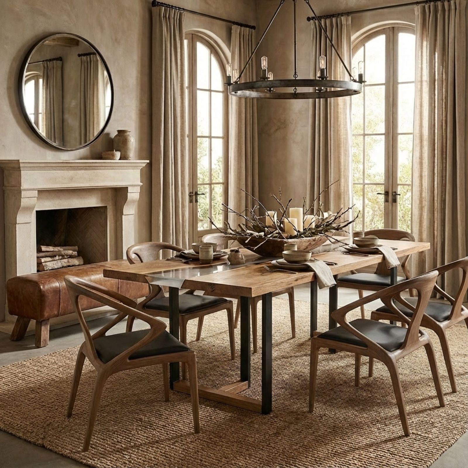  Luca Minimalistic Wooden Vegan Leather Dining Chairs_Holzsch