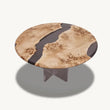 Marcel Poplar Burl Dining Table with Transparent Grey Epoxy( Round) Ø48'' Holzsch Furniture