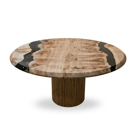 Marcel Mappa Burl Dining Table (Round) Ø63"