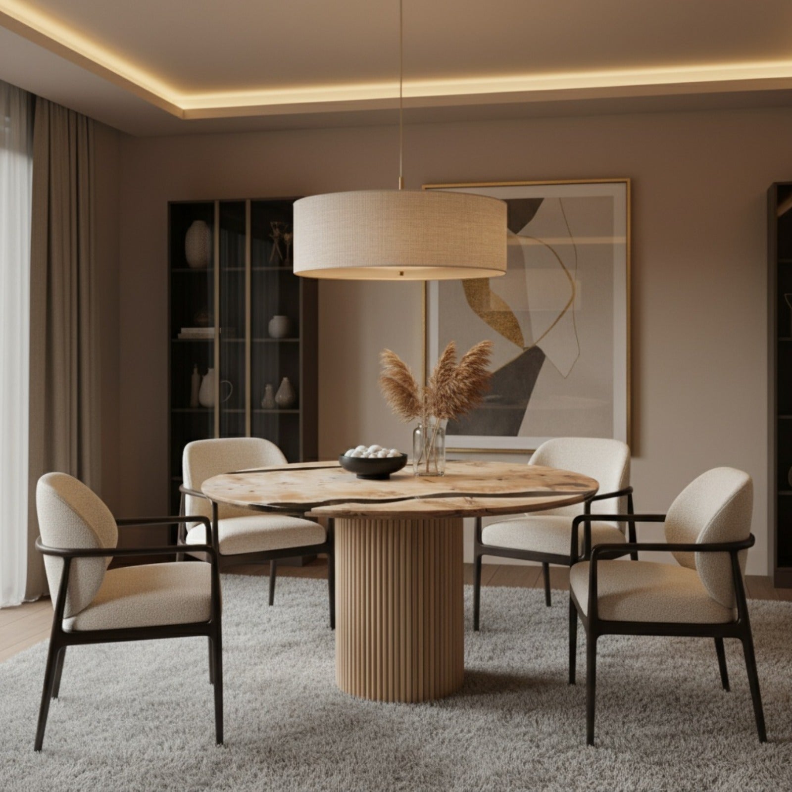 Marcel Mappa Burl Dining Table (Round) Ø48_Holzsch