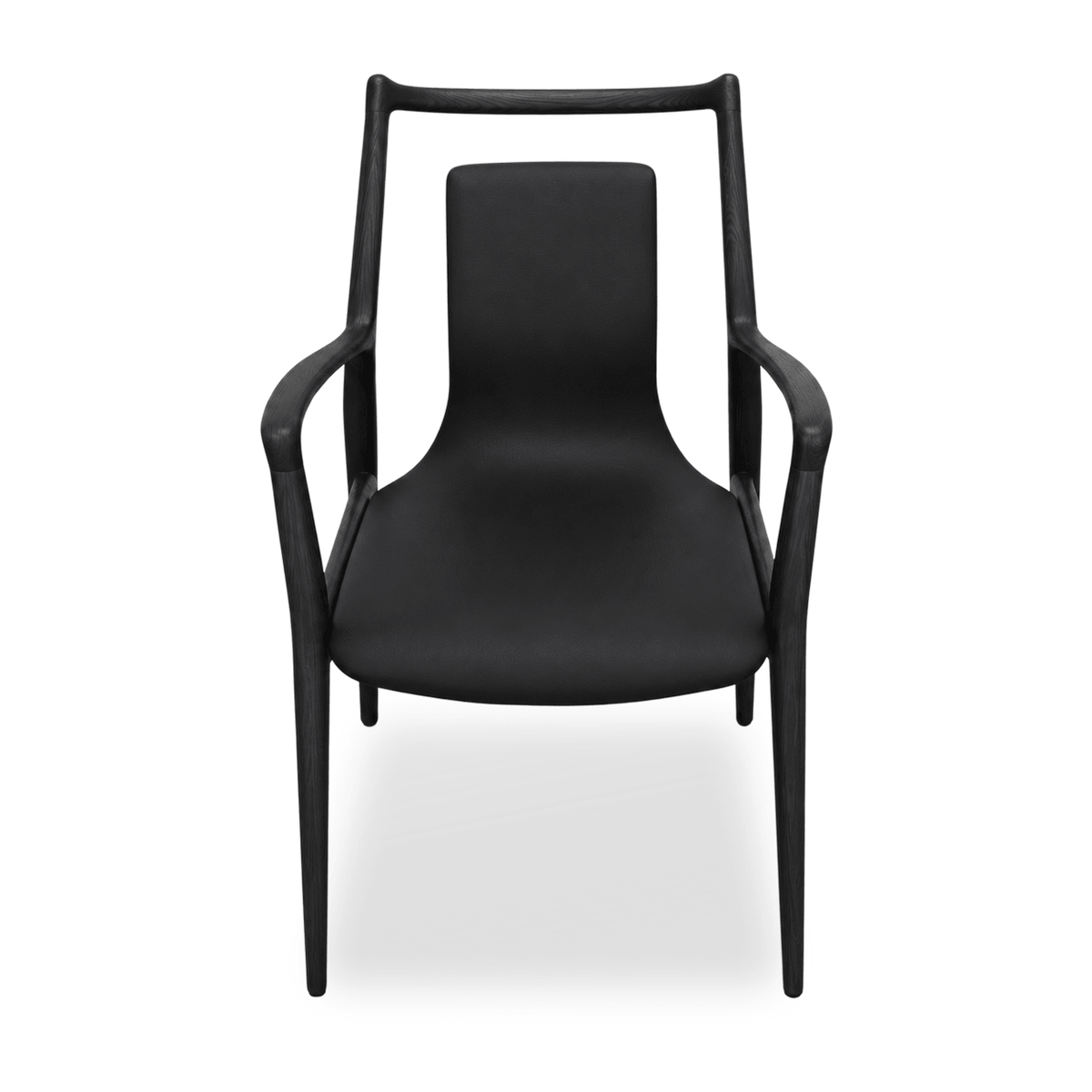 Bespoke Mathis Dining Chair - Ebony hardwood frame with Black upholstery