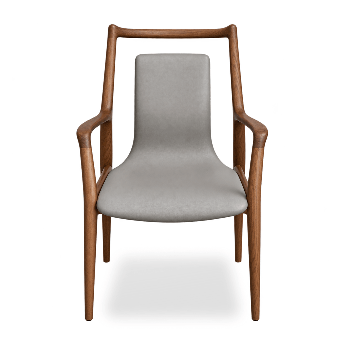 Bespoke Mathis Dining Chair - Walnut hardwood frame with Gray upholstery