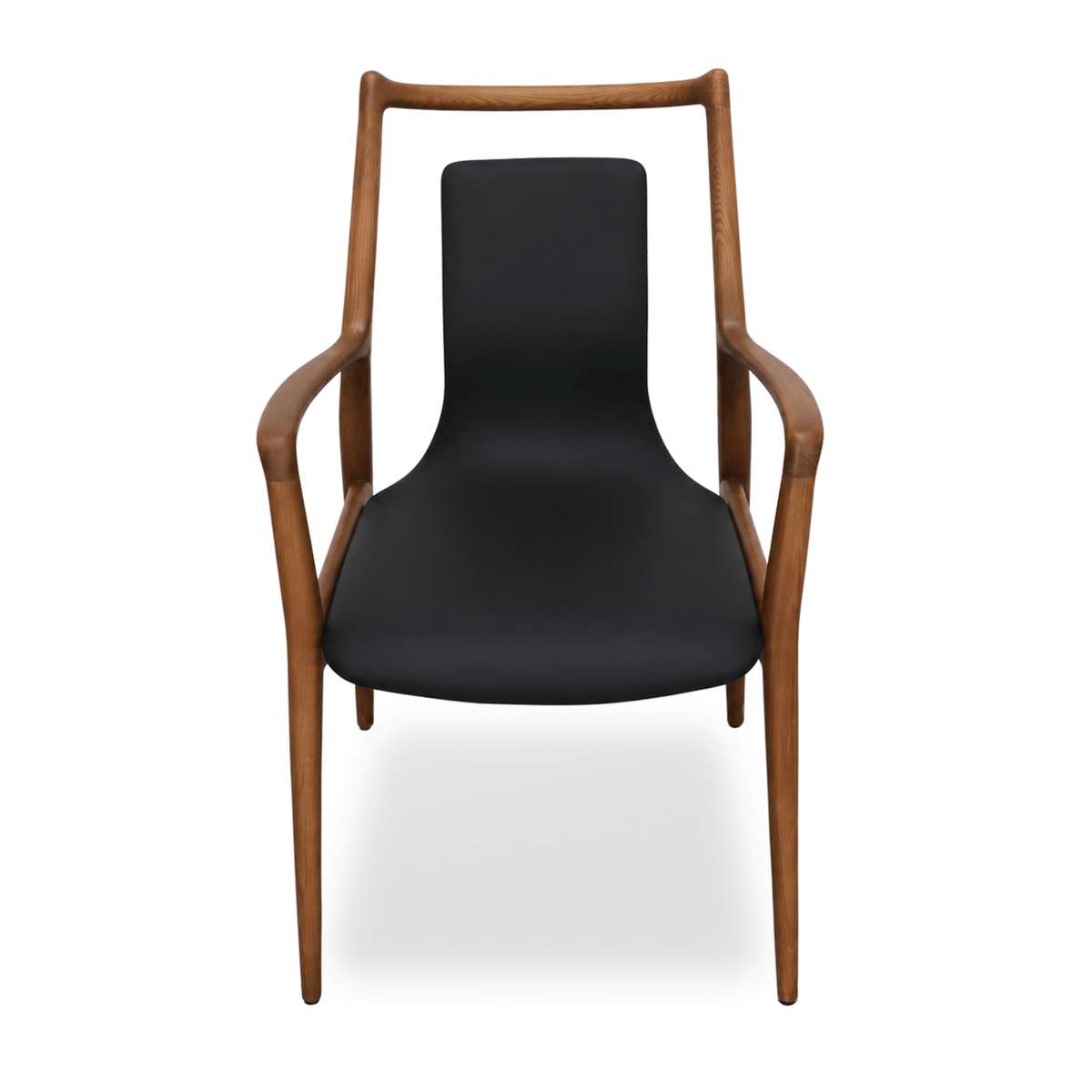 Bespoke Mathis Dining Chair - Walnut hardwood frame with Black upholstery