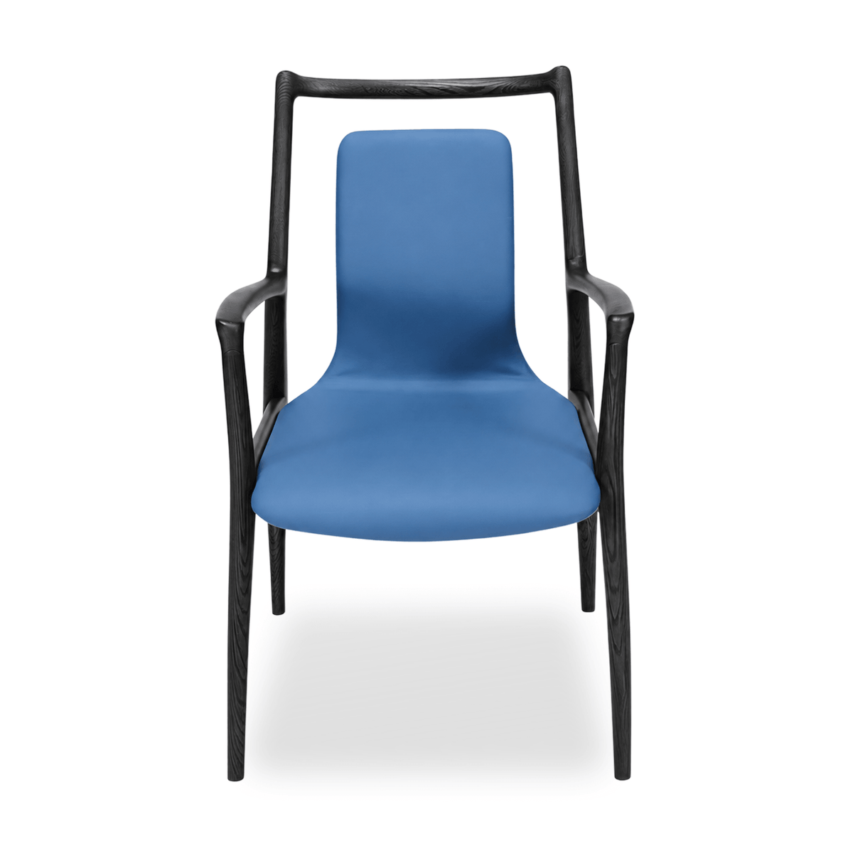 Bespoke Mathis Dining Chair - Ebony hardwood frame with Royal Blue upholstery