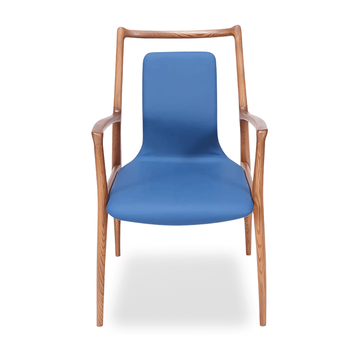 Bespoke Mathis Dining Chair - Walnut hardwood frame with Royal Blue upholstery