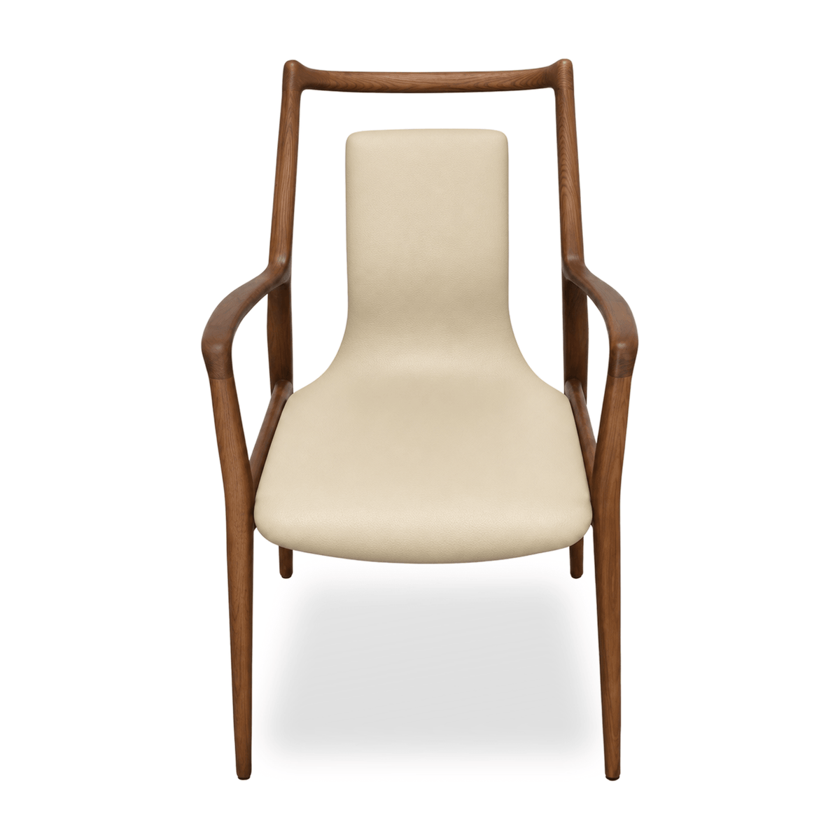Bespoke Mathis Dining Chair - Walnut hardwood frame with Ivory upholstery