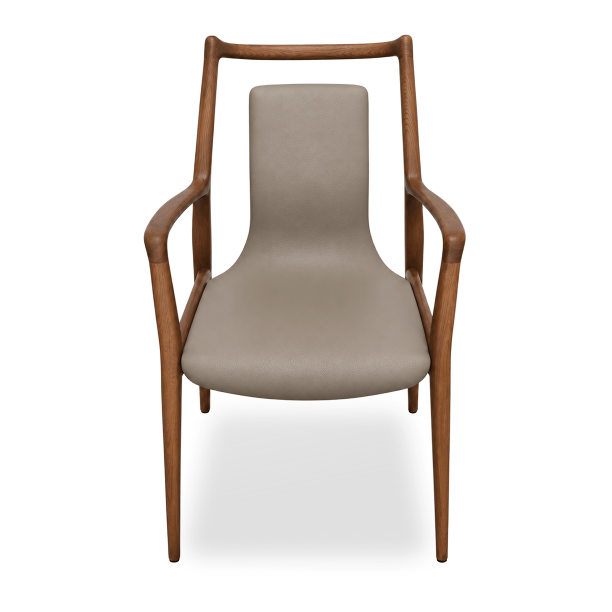 Bespoke Mathis Dining Chair - Walnut hardwood frame with Taupe upholstery