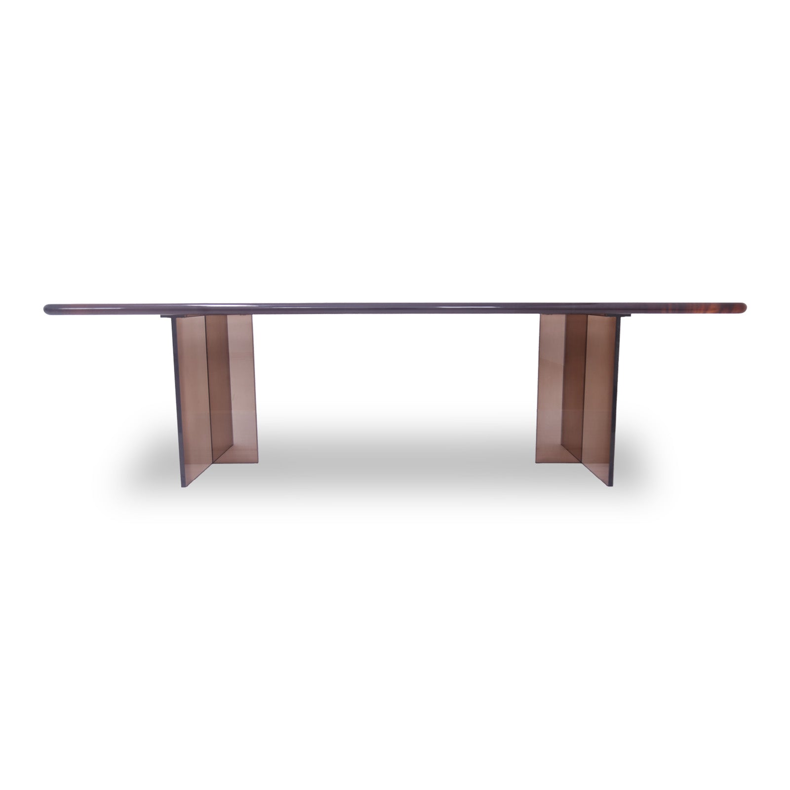 Mirage Rectangular Monkey Pod Dining Table with Plexiglass Legs_Holzsch