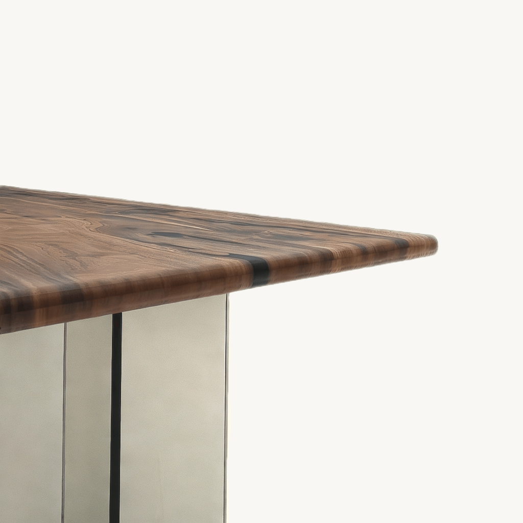 Mirage Rectangular Walnut Dining Table with Plexiglass Legs 40" X 96" - Holzsch