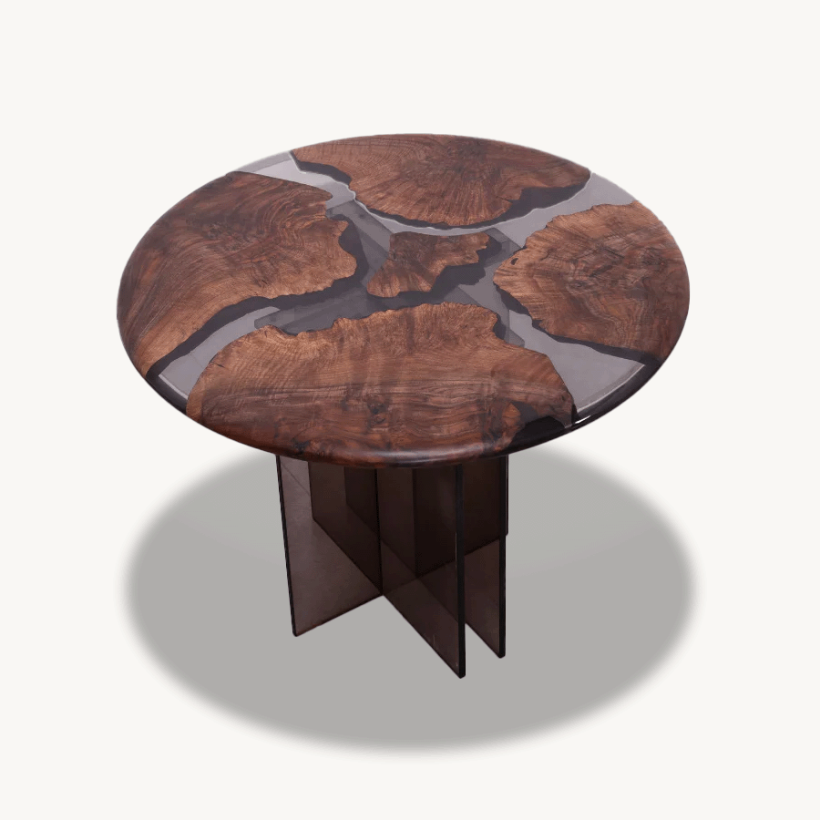 Mirage Walnut Burl Dining Table (Round) Ø40'' Holzsch Furniture