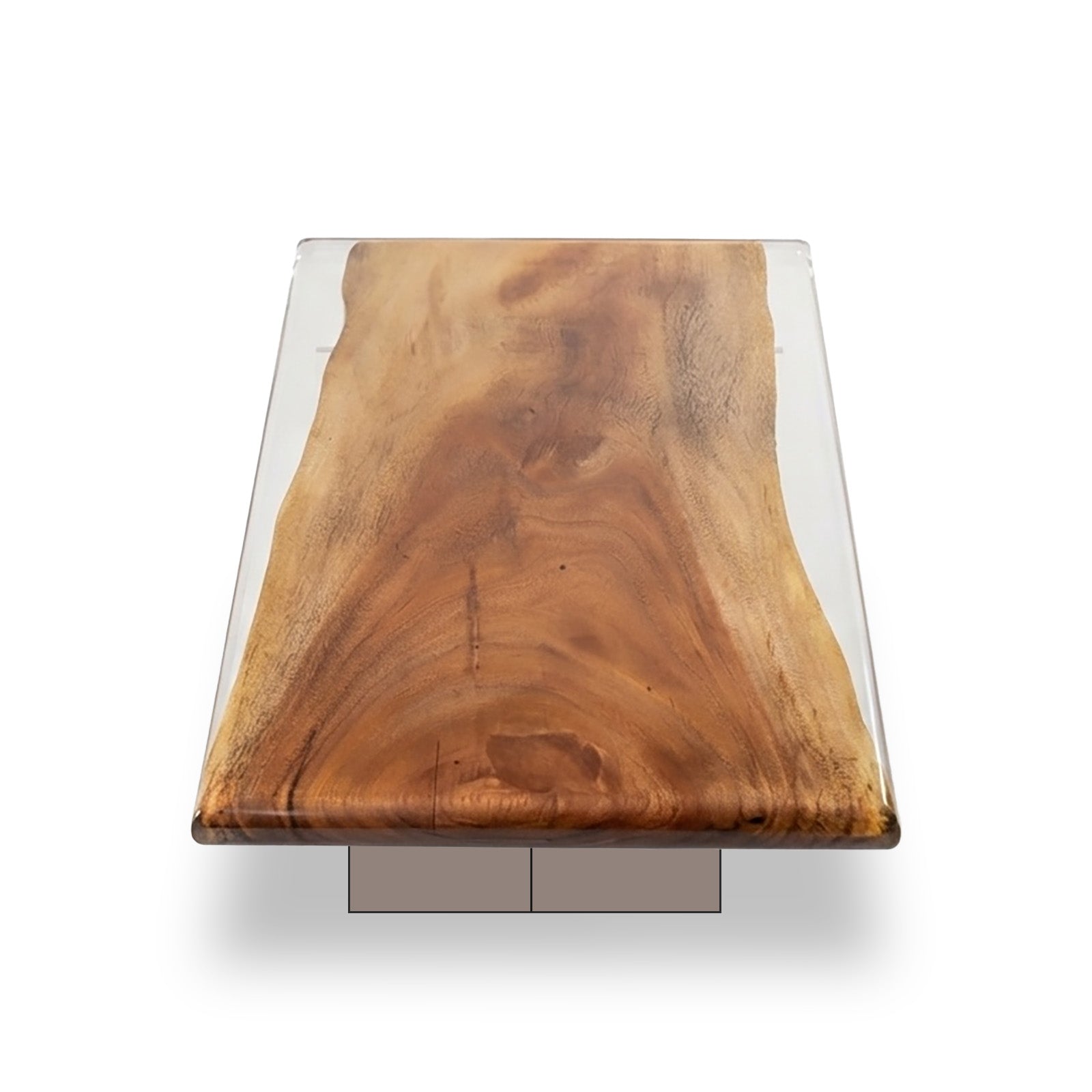Mirage Rectangular Monkey Pod Coffee Table with Plexiglass Legs_Holzsch