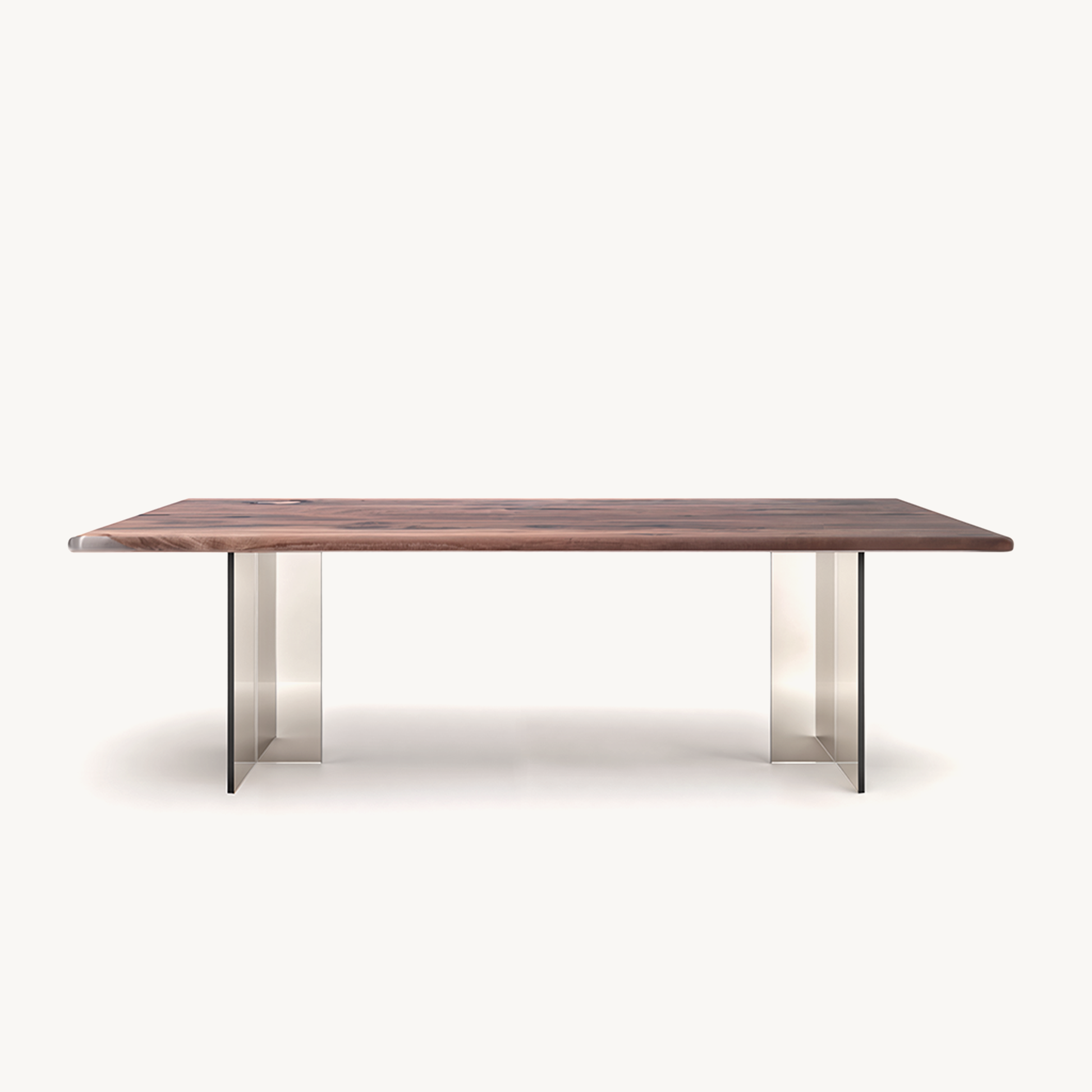 Mirage Rectangular Walnut Dining Table with Plexiglass Legs 40" X 96" - Holzsch
