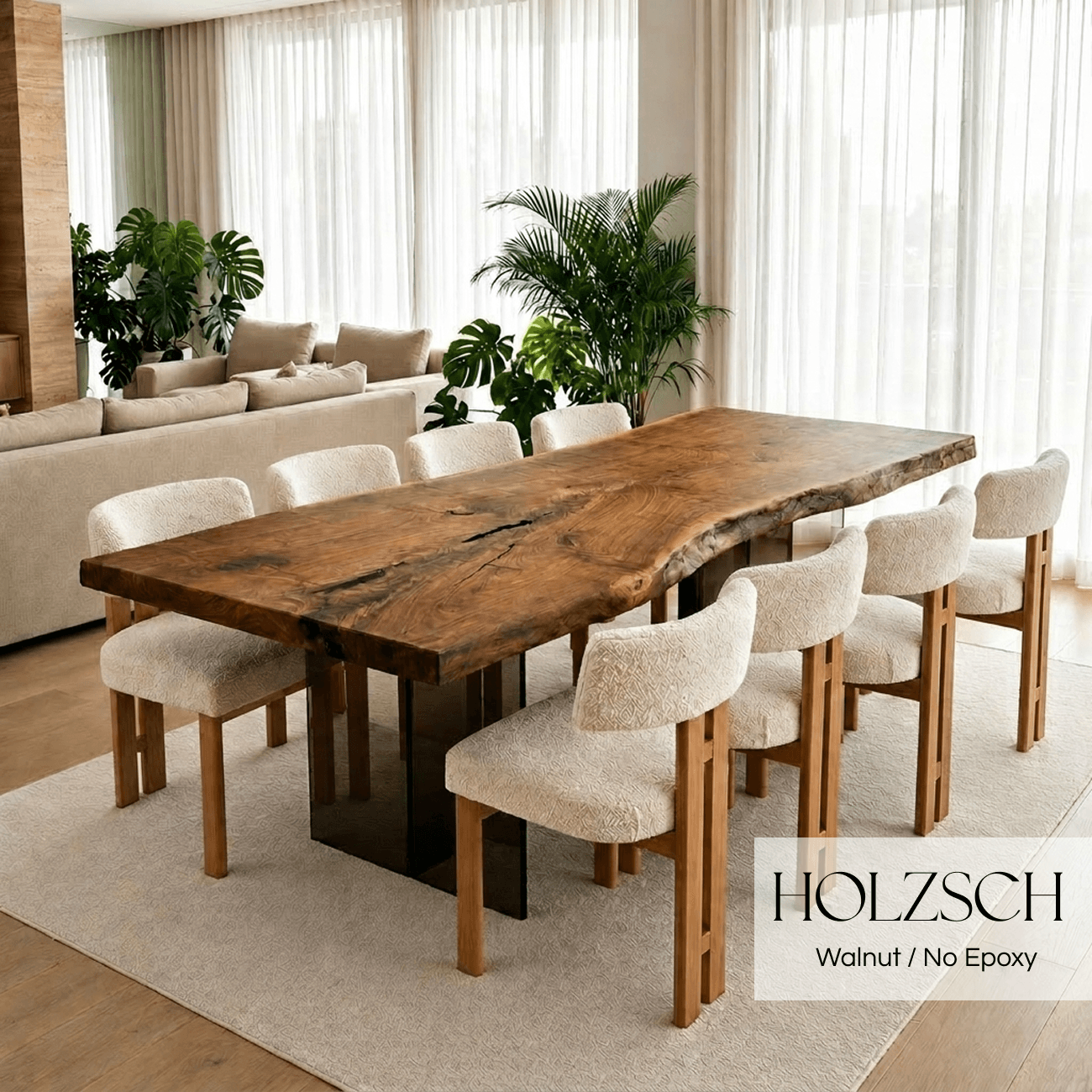 Mirage  Walnut Large Dining Table. 