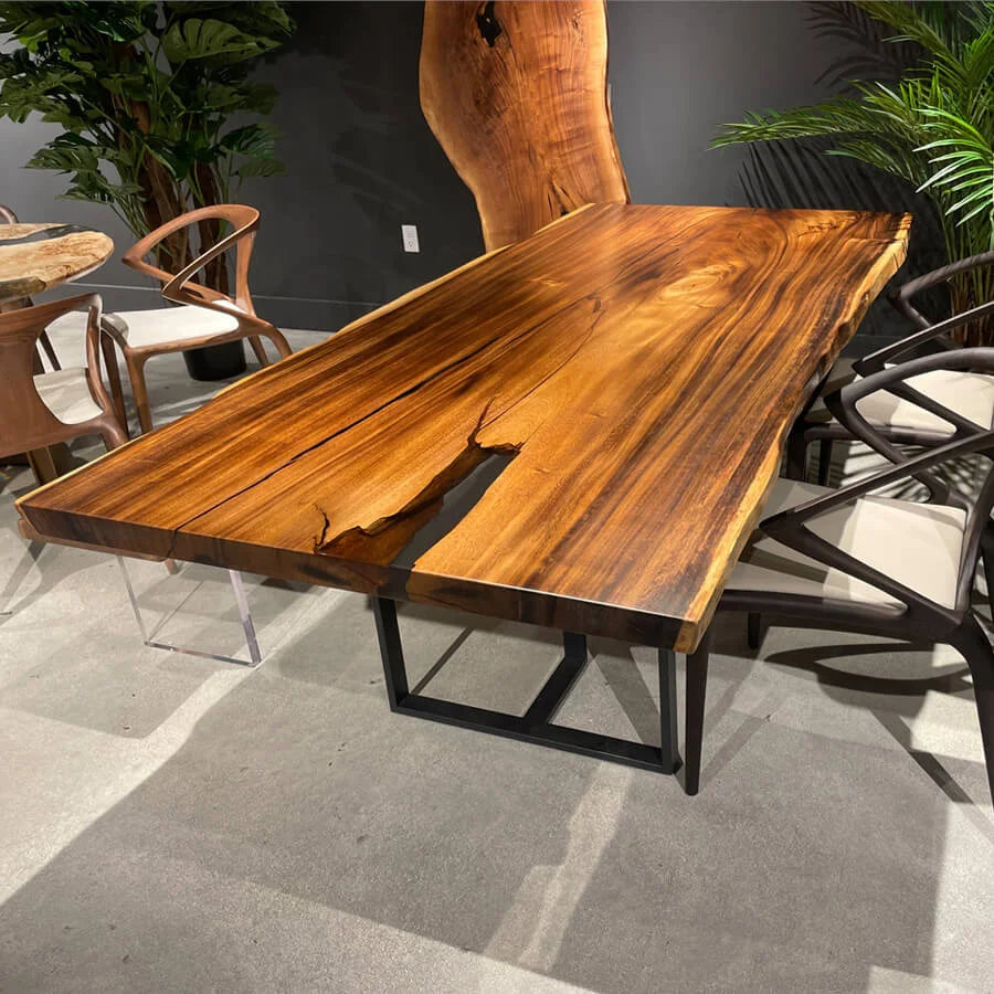 Orlando Saman Epoxy Dining Table - Live Edge and Epoxy Custom Made