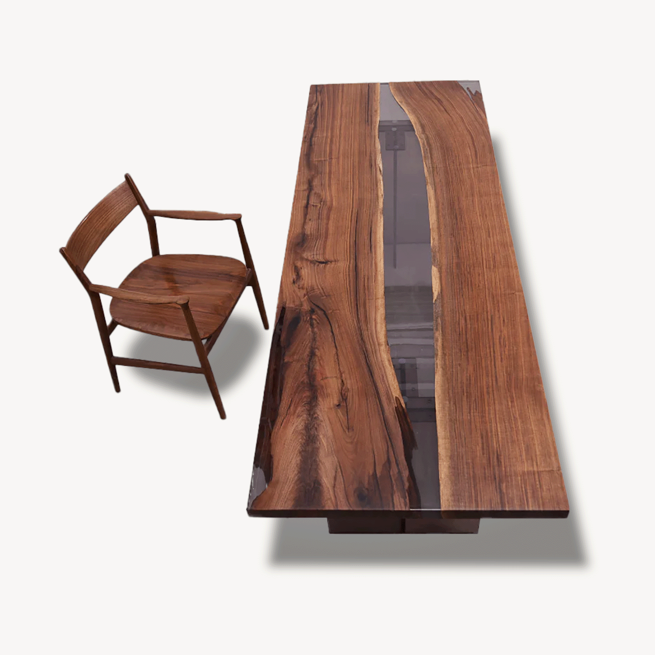 Osage Walnut Epoxy Dining Table 33" x 98" - Holzsch