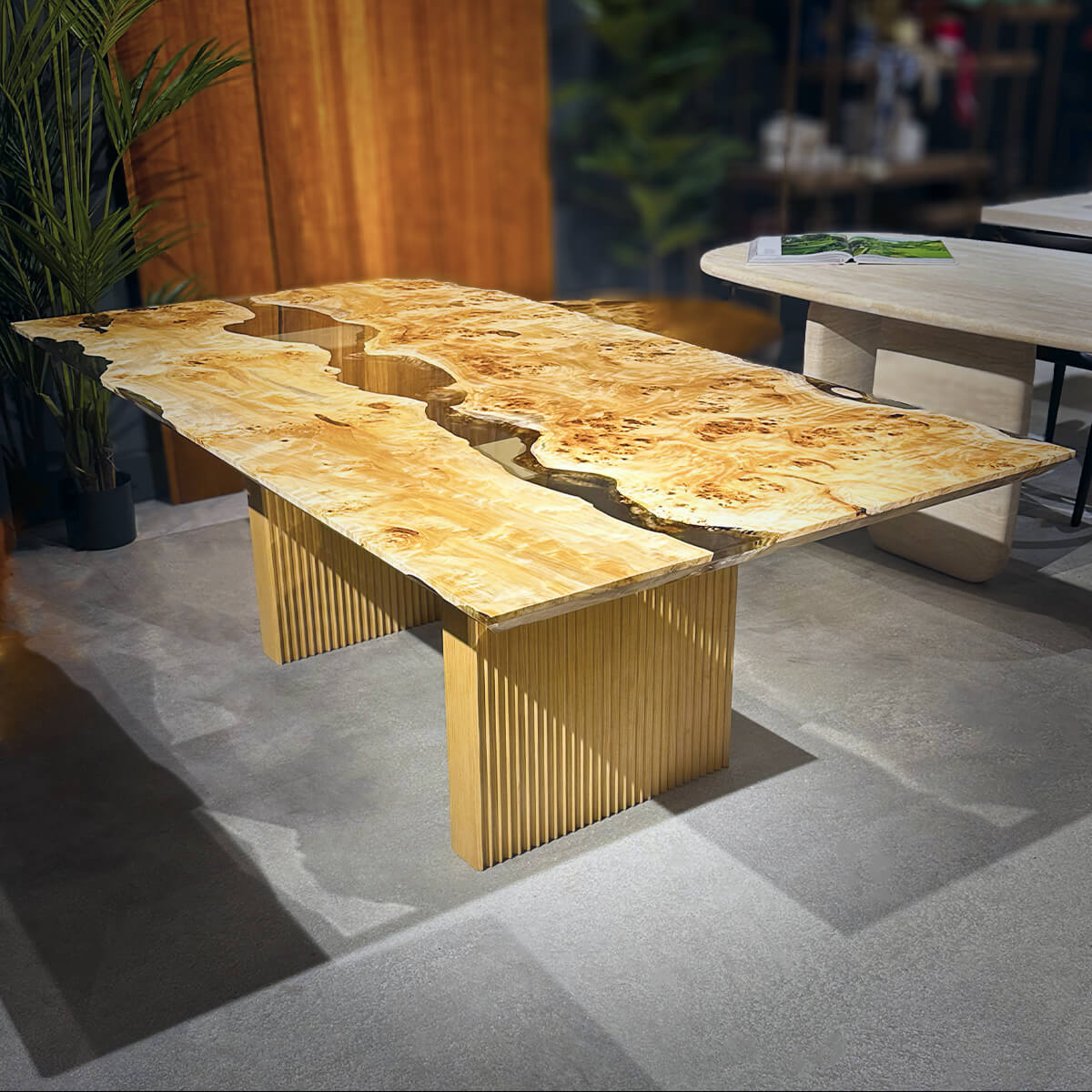 Klar Mappa Burl Rectangular Dining Table 39" x 79" - Holzsch