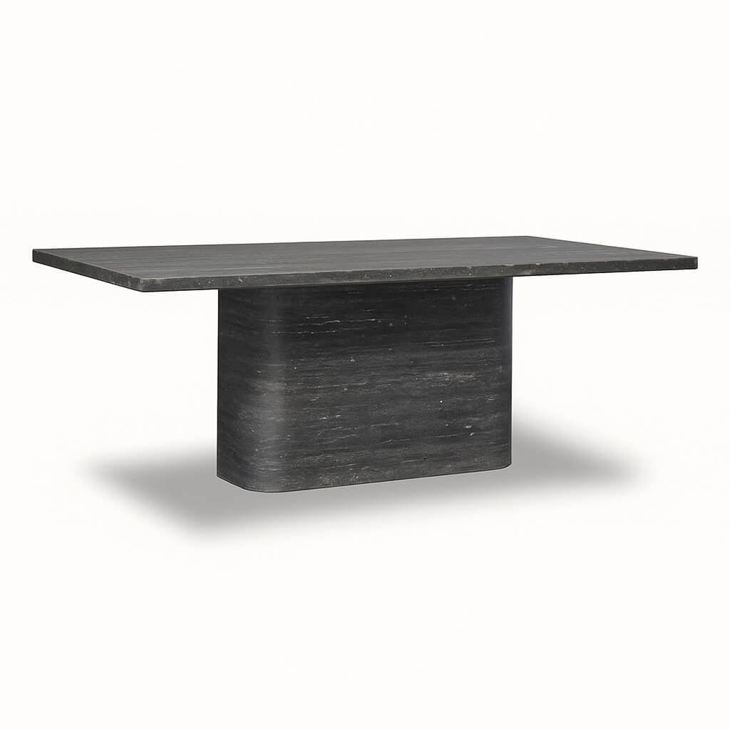 Pietra Rectangular Genuine Travertine Dining Table  38" x 71" - Holzsch