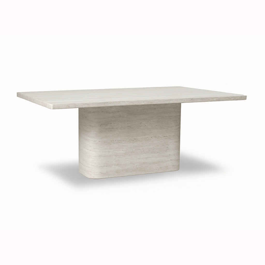 Pietra Rectangular Genuine Travertine Dining Table  38" x 71" - Holzsch